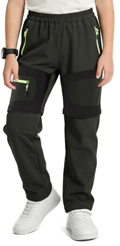 HomKuch Pantaloni da Escursione per Bambini Ragazzi Ragazze 2-in-1 Zip off Pantaloni da Trekking all'aperto a Secco rapido