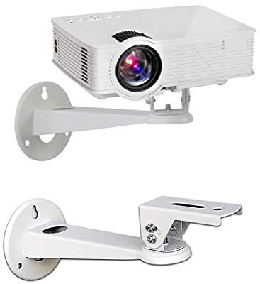 Drsn Mini Beamer Halterung für Wand - 20cm - Traglast 3 kg - 360° Schwenkbar, für CCTV/Kamera/Projektor/Webcam, CCTV-Sicherheitskamera-Gehäuse-Halterung - Weiß