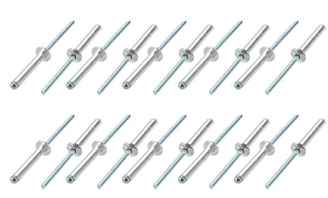 sourcing map 20 st. aluminium/stål öppen ände blindnitar 4 mm x 25 mm