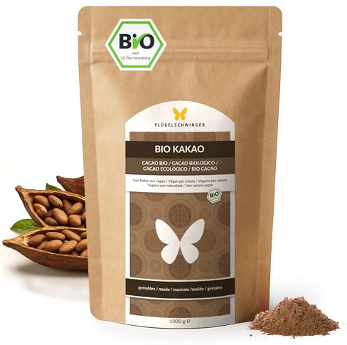 1kg BIO Kakao Pulver, naturbelassen und nicht alkalisiert, aus kontrolliert biologischem Anbau, ohne Zusätze, ohne Zucker