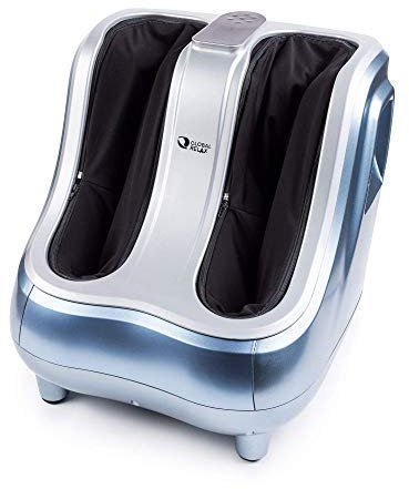 GLOBAL RELAX® | VITALZEN PRO Fuß- und Beinmassagegerät | Blau I Massage mit Drucktherapie I Kompression I Wärme | Entspannungshilfe | Schmerzlinderung für Füße, knöchel, waden und unterschenkel