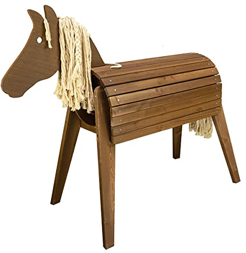 Meppi Cavallo in legno per esterni, per bambini, resistente alle intemperie