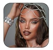StoneFans Rhinestone Mesh Headpiece Cap Silver Roaring 20s Crystal Flapper Head Chain Bridal Party Hair Accessories for Women Girls (Silver)