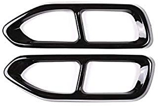 WKSDDP 2 Stück glänzender schwarzer Stahl Auspuffblende, für BMW 7er G11 G12 730 740 750li 2016 2017 2018, M Sport Modell