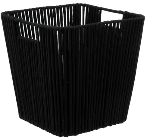 Five Simply Smart - Panier de rangement à effet corde coton noir 31 x 31 cm