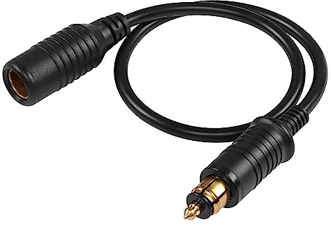 SinLoon DIN Hella-Stecker Cable de extensión, 12V-24V DIN Hella Encendedor de cigarrillos europeo Macho a hembra Din Plug Motocicleta Encendedor de cigarrillos Cable adaptador de extensión (0,5M)