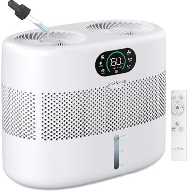Luftbefeuchter für große Räume bis ca. 56m² verdunster Luftbefeuchter Ohne Sprühnebel 7,6L Top Fill Luftbefeuchter bis 40H, Fernsteuerbares Humidifier mit 45dB Leise für Schlafzimmer