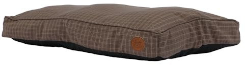 Ancol Dog Mattress in Brown Check - Comfortable Pet Accessory with Removable Outer - Puppy Cat Mat Sleeping Place - 100 x 70cm