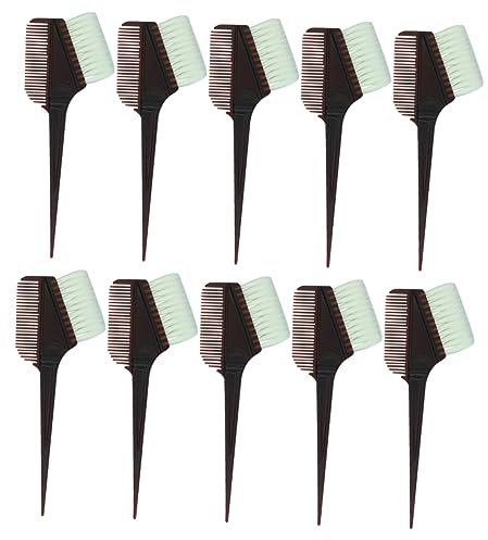 IWOWHERO 10pcs Hair Coloring Comb and Brush Set White Bristles Hair Dye Bowl Kit for Diy Hairdressing Professional Salon Use