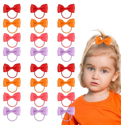 24pcs Gomas de Pelo, 2 pulgadas bebé niñas mini arcos cintas para el pelo banda elástica del pelo titular de cola de caballo para niños pequeños bebés niños
