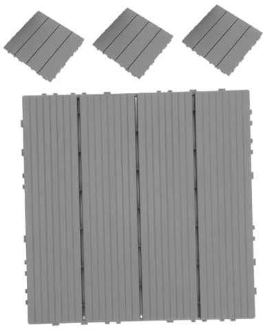 DIYEAH 4pezzi Piastrelle Autobloccanti Per Terrazze in Plastica Piastrelle Per Pavimenti Esterni Decorative Lastre Per Terrazze Patio Pavimentazione Per Esterni Tappeto in Plastica Per