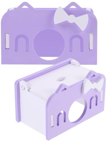 jojofuny Maison de Rat en PVC 2Pcs pour Hamsters Nains et Gerbilles, Jouet d'exercice et Cachette Confortable pour Repos et Jeu en Cage
