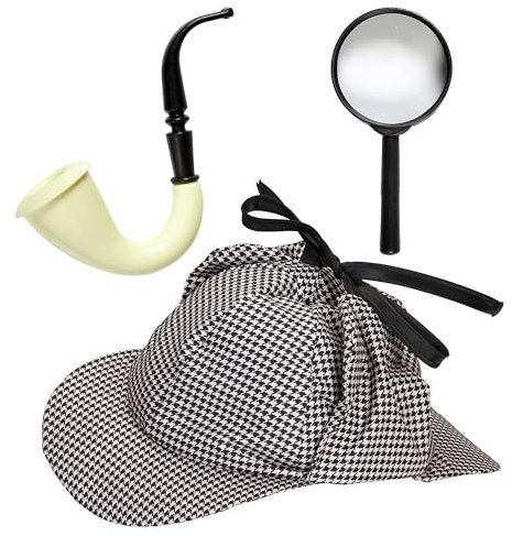 W WIDMANN MILANO Party Fashion - Disfraz de detective, gorra, silbato, lupa, carnaval, fiesta temática