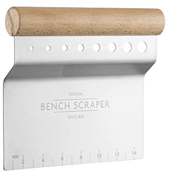 Mason Cash Innovative Kitchen Bench Scraper | Multi-Function Dough Cutter, Pastry Scraper, Worktop Cleaner & Herb Stripper | Stainless Steel Baking Tool