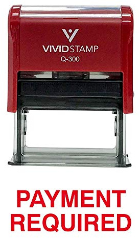 Payment Required Office Self Inking Rubber Stamp (Red Ink) - Large