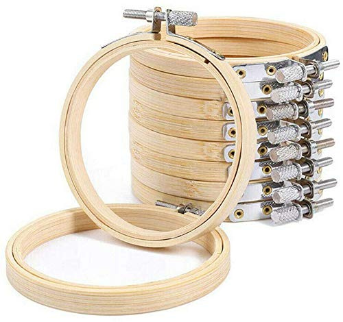12 Pcs 3 Inch Embroidery Hoops, Cross Stitch Hoop Ring Supplies Bamboo Circle for DIY Art Craft