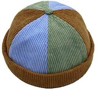 Cappelli da Uomo Docker cap Cappelli Beanie Marinaio Berretto Lavoratore Cappello Rolled Cuff Retro Brimless Cappello con Regolabile, 304-blu, Taglia Unica
