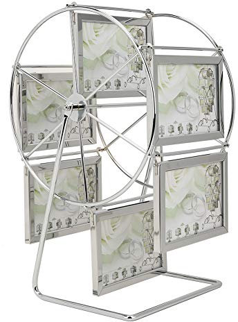 Ruota panoramica rotante Cornice per foto Ruota girevole in metallo Cornice per foto Cornice per fotografia di matrimonio Decorazione per studio fotografico per foto 5x3,5 pollici Cornice per foto di