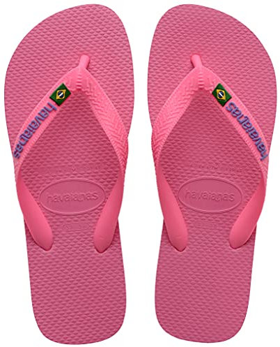 Havaianas - Brasil Logo, ikonische, bequeme und langlebige Badelatschen mit Brasilien- Flagge und rutschfester Sohle mit farbigen Streifen, Unisex-Erwachsene