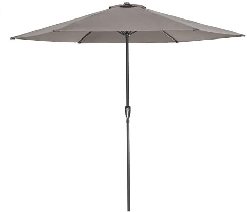 ACAZA Sonnenschirm, gerade, UPF-Schutz, Sonnenschirm, robustes Segeltuch, für Terrasse, Garten, ohne Sockel, taupe, 200 x 300 cm