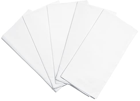 Organic Cotton Tea Towels for Embroidery - Blank Flour Sack Dish Towels for Customization - Perfect White Kitchen Towels for Sublimation to Customize and Personalize - 27x27 (White - 5 Pack)