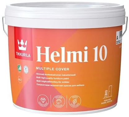 TIKKURILA Helmi 10 Matt Paint for Kitchen Cupboards, Furniture & MDF | Durable Interior Wood Finish - 3 Litres