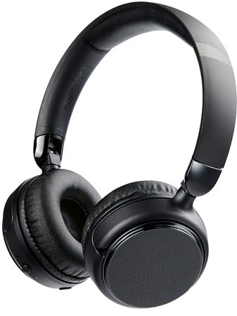 Amazon Basics Kabellose Bluetooth Ohraufliegend Kopfhörer, 35 Stunden Spielzeit, Einheitsgröße, Schwarz