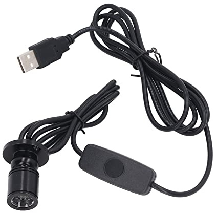 Mumusuki Adjustable USB 5V Dimmable LED Spotlight with 2m Cable, Black | Aluminum Spot Light Indoor, Wall or Ceiling Wount, for Home Office Gallery Shop Lighting or Highlighting Special Elements