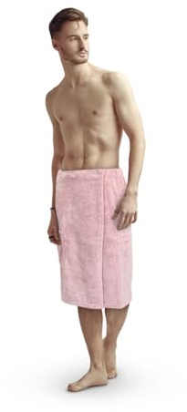 Bestlivings Sauna Kilt - Asciugamano da sauna da uomo, morbido, 60 x 145 cm, taglia unica, con elastico e chiusura a bottoni, lunghezza al ginocchio