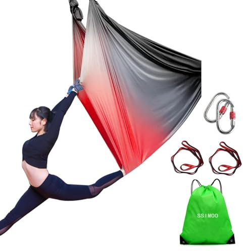 LYXLBX Aerial Yogatuch, Yoga-Schaukel, Yogatuch Zum Aufhängen, Therapieschaukel, Schaukeltuch, Akrobatik Zubehör, Yoga Vertikaltuch, Yogatücher, Yoga Band für Erwachsene Indoor(5X2.8M),Bunt A