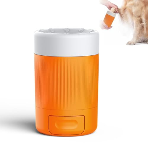 Pfotenreiniger für Hunde,Automatic Dog Paw Cleaner,Hunde Pfotenreiniger,Abnehmbaren Weichen Silikonborsten Bürste Pfotenreiniger Cup