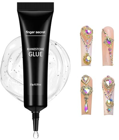 LOPHE Colla Strass Unghie, Colla per Gel Unghie, per Nail Art Strass Unghie Charms Nail Gems per Fai Da Te, 10g