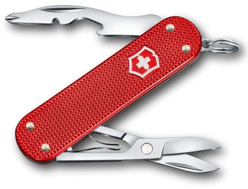 Victorinox Taschenwerkzeug Companion S Alox, Multitool, 5 Funktionen, Klein, Inkl. Schere und Schraubendreher, Swiss Made, Rot