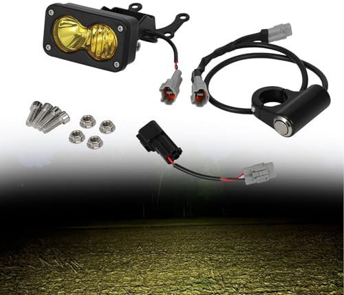 BIUGERCN Motorrad-Scheinwerfer Dirt Bike-Scheinwerfer für Surron Light Bee X/S mit Surron-Schalter, Gelbes Licht