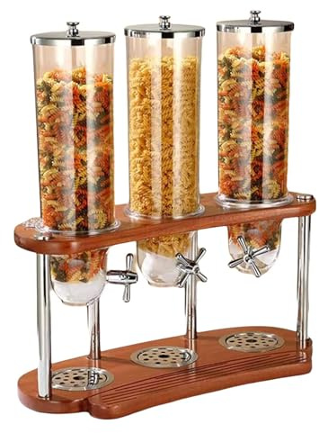 Dispensador triple de alimentos para almacenamiento organizado de frutos secos, legumbres, dulces, aperitivos en el hogar, oficina, hotel y bares comerciales