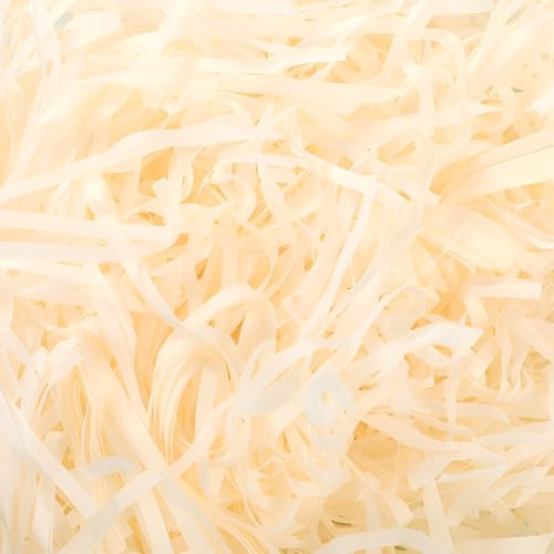 THQAE 200 g rafia panier cadeau vide à garnir Papier Déchiqueté, Panier Cadeau de Remplissage Remplir des Fournitures de Fête et Emballage Cadeau, Remplissage Papier de soie déchiqueté (champagne)