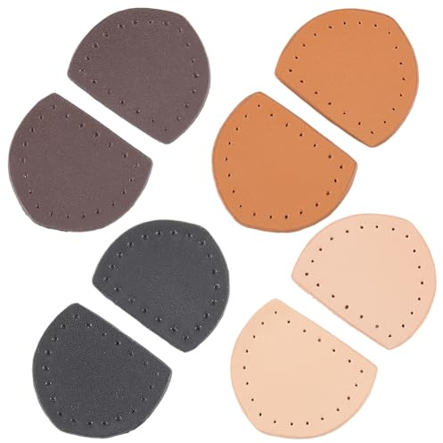 CALFOVERA 8 pièce 4 Couleurs Tirette de Fermeture Éclair en Cuir Véritable (Blanc Rouge Marron) Embouts de Tirette Butée Supérieure Réparation/Remplacement pour Sac à Main Sac à Dos
