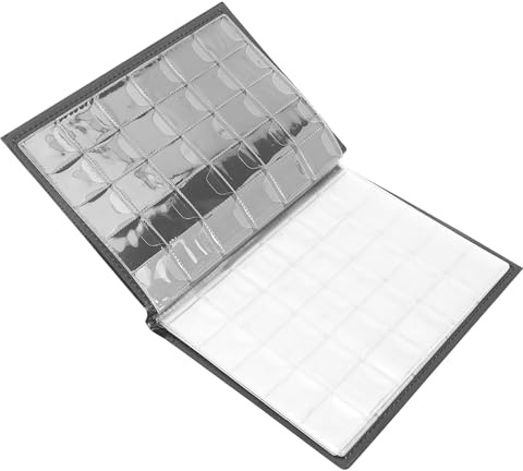Stylebest Myntalbum med 250 Fickor med 10 Sidor, Hållbar Myntsamlingsbok för Myntsamlare, Högkvalitativt PU-material, Svart (Brun)