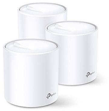 TP-Link Deco X60 Mesh WLAN Set (3 Pack), AX3000 Dual Band Router &Repeater (Reichweite bis zu 650m²,WPA3, ideal für große Häuse, kompatibel mit Amazon Alexa, 6X Gigabit Ports) weiß