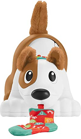 Fisher-Price - 123 Tobia Gattona con Me, Cagnolino Giocattolo Elettronico Edizione Italiana con Movimenti Realistici per Primi Passi con Tecnologia Smart Stages, Giocattolo per Bambini 6+ Mesi, HHH16