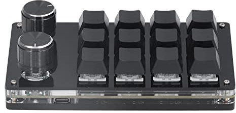 Annadue OSU Gaming Keypad, DIY Programmable Macro Pad Teclado Mecánico para Juegos 12 Teclas 2 Perillas Pequeño OSU Gaming Keyboard con Cable USB, para Medios, Control Industrial