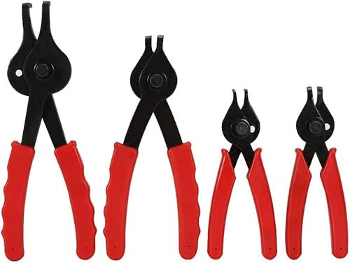 Juego de alicates combinados, alicates for anillos de presión, alicates for arandelas de seguridad, acero tratado térmicamente for trabajo pesado, acabado negro, resistente a la corrosión, fuerte resi