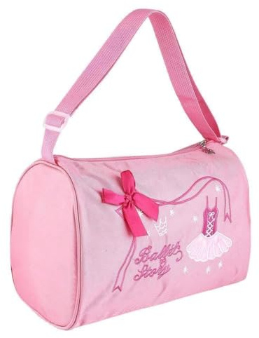 Piccola borsa sportiva da ballo per ragazze, Borsa da Ballo per Ragazze, Regolabile per Bambini Borsa da Balletto Ragazza Borsa da Ballo per Danza Classica Borsa da Bagno Zaino Borsa Ricamata (Rosa)