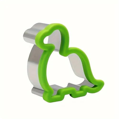 CHEFZOCO Stampo per sandwich, stampo per sandwich di dinosauro, stampo per sandwich dinosauro, stampo per biscotti antiaderente, plastica e acciaio inossidabile, 10 x 10 cm, disegno dinosauro