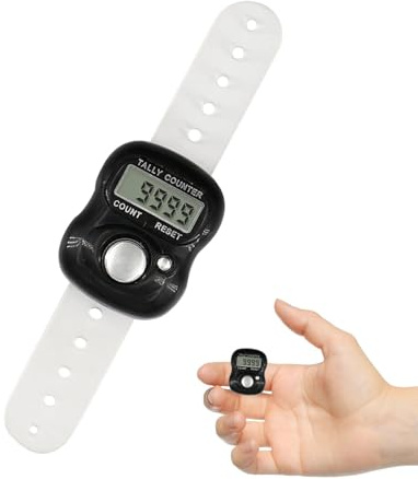 Contatore Clicker - Contatore digitale da , contatore di giri resettabile, contatore manuale portatile con display digitale LCD per allenamento, tessuto, golf, pesca, lettore