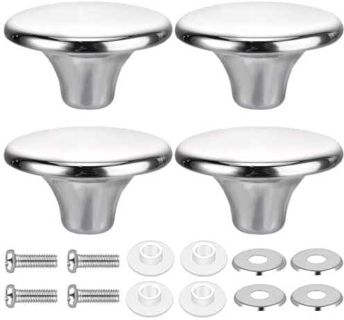 Qaestuan 4 Pezzi Pomello Coperchio Pentola, Manico Coperchios Pentola in Acciaio Inox, Cucina Manopole Coperchio con Viti, Rimovibile, Manopole di Ricambio per Coperchio Pentola per Cucina, Pentole