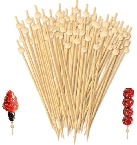 400 Piezas De Palillos Para Cóctel 12 Cm, Palillos Fingerfood Con Cuentas De Madera, Palillos Para Snacks Fingerfood, Palillos De Cóctel De Bambú Para Fiesta, Cumpleaños, Buffet, Boda (Cabeza Redonda)