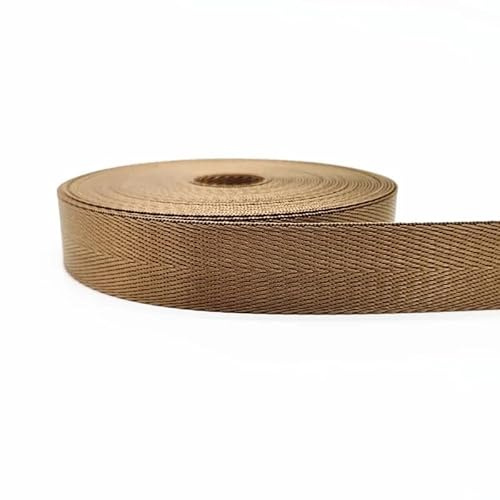 WEOKDFHA sadelgjord 2,5 m (1 tum) rem nylonband fiskbensmönster ryggsäck band syväska bälte tillbehör (lätt kaffe)