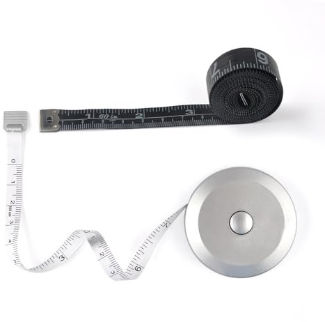 WINTAPE 2 Pièces Metre Ruban Couture 1.5m, Ruban à Mesurer Rétractable pour Mesures Corporelles Ruban Souple, Mètre Ruban Double Face pour Regime Couture Tailleur, Ruban Mesure Corps