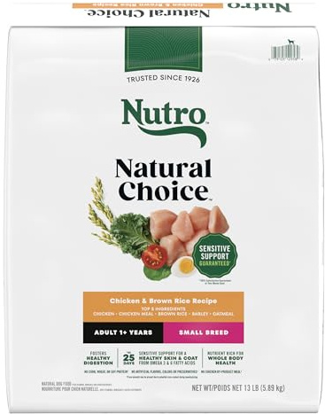 Nutro Natural Choice Small Breed Dry Dog Food, Chicken & Rice, 13 lb